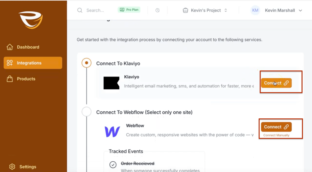 Webflow Klaviyo Integration