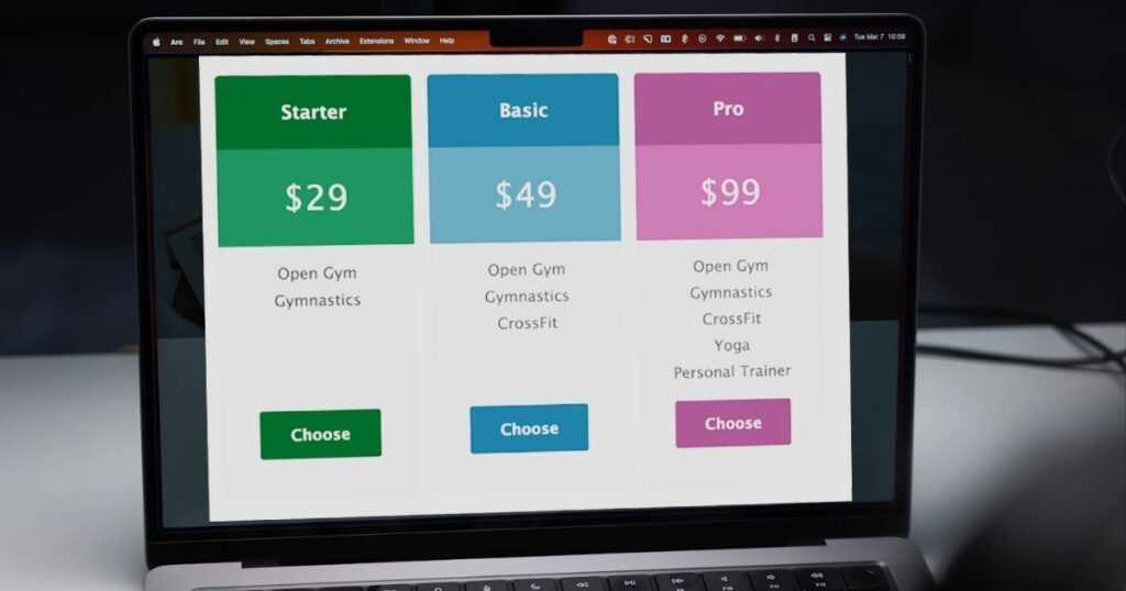 Gravity Forms Pricing Table