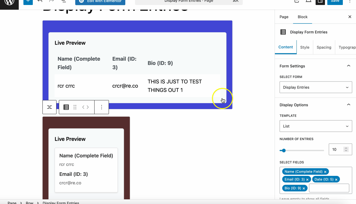 How To Display Gravity Forms Entries On The Frontend: A Complete Guide 2 Show Form Field Anywhere In Display Form Entries