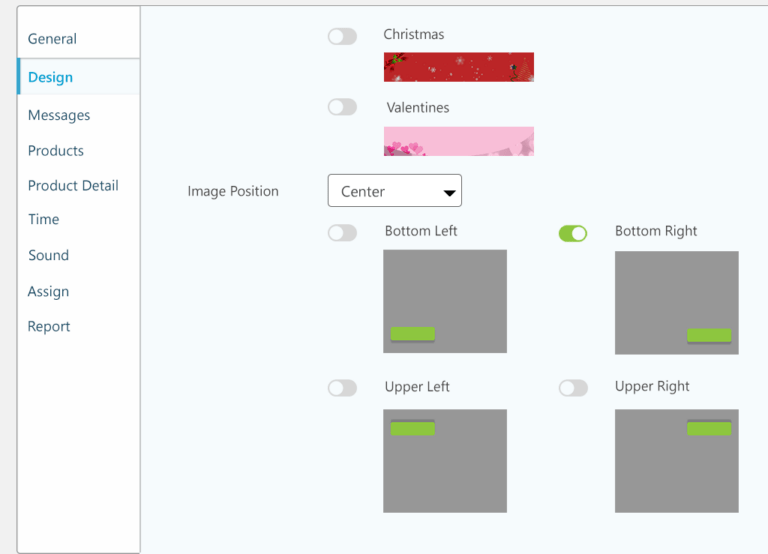 gravity FOMO design settings